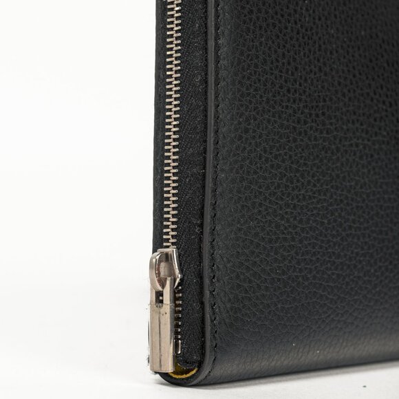 Celine Black Leather Yellow-Interior Zip Around Organizer Wallet - Picture 6 of 11